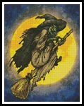 Witch on a Broom - Cross Stitch Chart