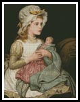 A Young Girl with Her Doll - Cross Stitch Chart